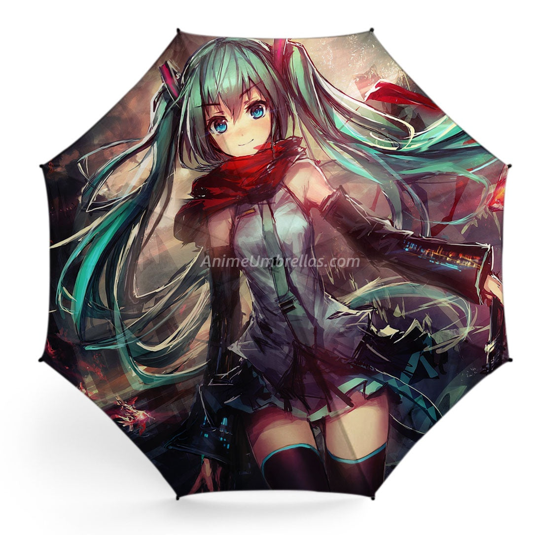 Red Scarf Miku Umbrella